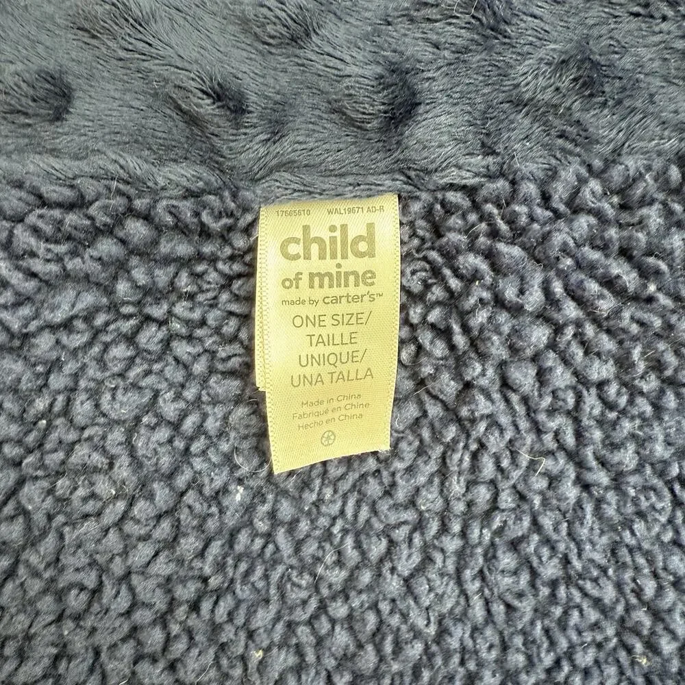 Carters CHILD of MINE Baby Security Blanket Lovey Blue Gray Striped Dinosaur